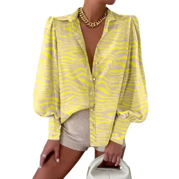 EVALESS Womens Long Sleeve Tops Button Down Shirts for Women Business Casual Boho Outfits Clothes fo...