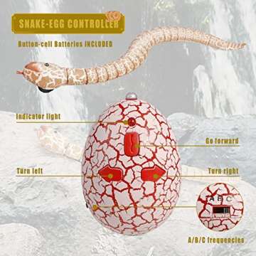 Ufurty Realistic Remote Control RC Snake Toy for Kids