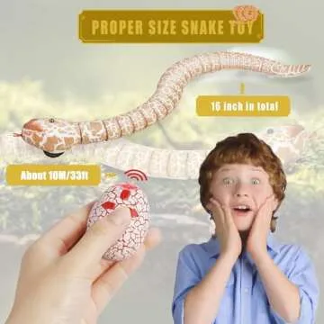 Ufurty Realistic Remote Control RC Snake Toy for Kids