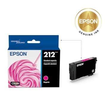 EPSON 212 Claria Ink Standard Capacity Magenta Cartridge (T212320-S) - Fast-Drying, Brilliant Qualit...