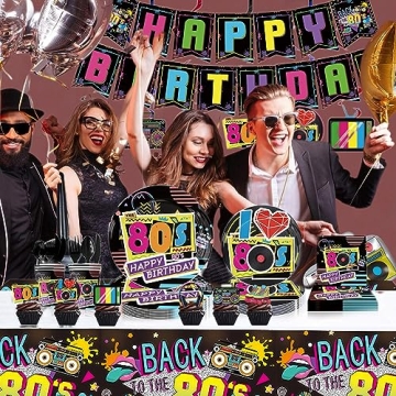 80s Birthday Decorations Party Supplies for 20 Guests