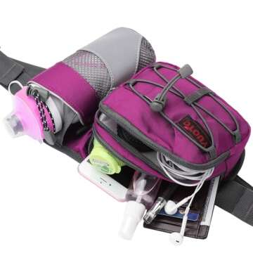 YUOTO Waist Pack with Water Bottle Holder for Running Walking Hiking - Fanny Pack Hydration Belt