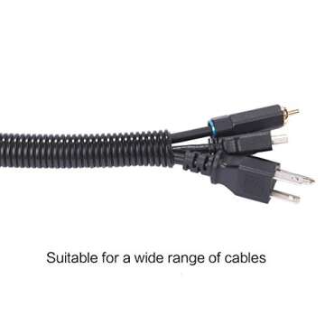 Alex Tech 50ft – 1/4 inch Split Wire Loom Tubing Wire Conduit – Black