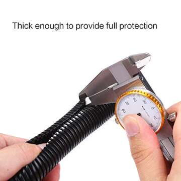 Alex Tech 50ft – 1/4 inch Split Wire Loom Tubing Wire Conduit – Black