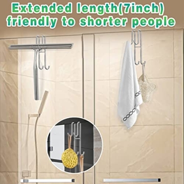Cerbonny Shower Door Adjustable Hooks for Towel Storage