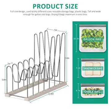 Plastic Bag Drying Rack for Reusable Bags and More