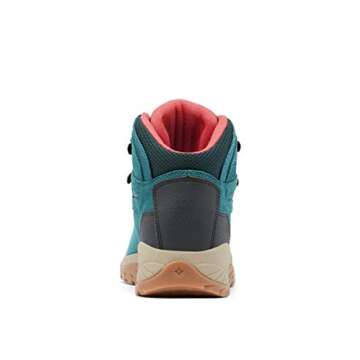 Columbia Women’s Newton Ridge Plus Waterproof Amped Hiking Boot, Waterproof Leather, Deep Wave/Red Coral, 8