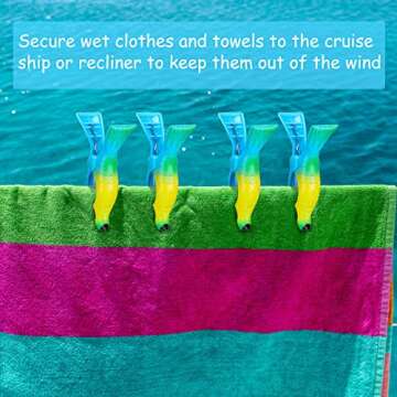 8 Pcs Beach Towel Clips for Beach Chairs Beach Chair Clips Portable Parrot Flamingo Cactus Swallow Beach Towel Holder for Towels Cruise Pool Holiday Outdoor Clothes Pins (Cute Parrot)