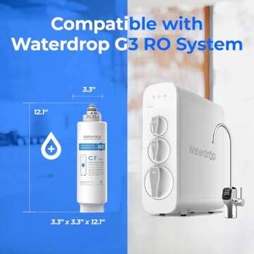 Waterdrop WD-G3-CF Filter, Replacement for WD-G3-W, WD-G3P600 and WD-G3P800-W Reverse Osmosis System...