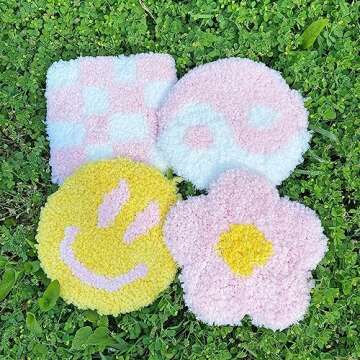 Charming Handmade Coasters - Set of 4 Cute Pastel Decor for Women