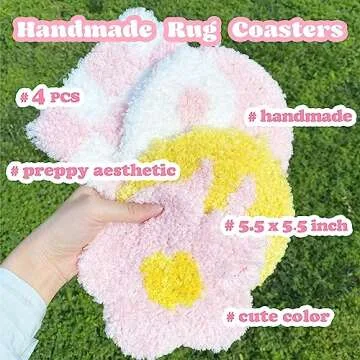 Handmade Preppy Coasters for Drinks - Cute Room Decor