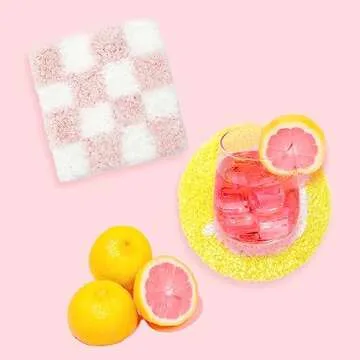 Handmade Preppy Coasters for Drinks - Cute Room Decor