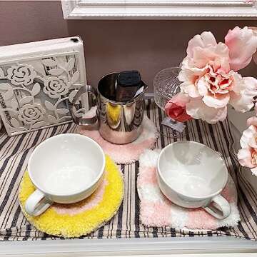 Handmade Preppy Coasters for Drinks - Cute Room Decor