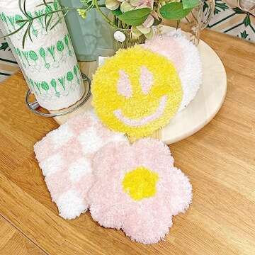 Handmade Preppy Coasters for Drinks - Cute Room Decor