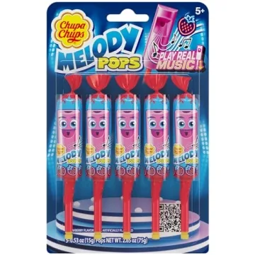 Chupa Chups Melody Pop Whistle Lollipops 5 Count