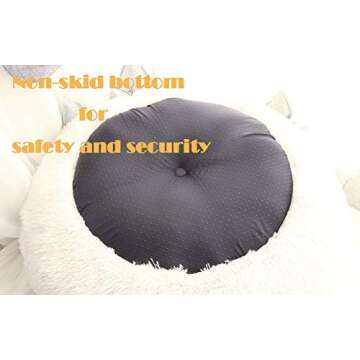 BODISEINT Modern Soft Plush Round Pet Bed for Cats or Small Dogs, Mini Medium Sized Dog Cat Bed Self Warming Autumn Winter Indoor Snooze Sleeping Cozy Kitty Teddy Kennel (20''D x 8'' H, Dark Grey)