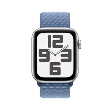Apple Watch SE (2nd Gen) [GPS + Cellular 44mm] Smartwatch with Silver Aluminum Case with Winter Blue...