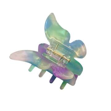 Butterfly Hair Clips, Tortoise Shell Cellulose Acetate Barrettes Claw Clips No-Slip Grip French Desi...