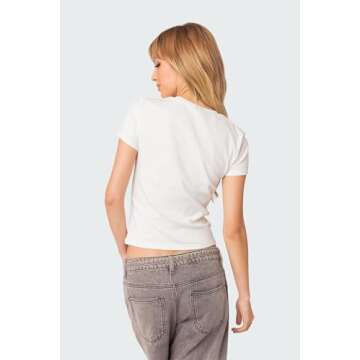 Y2K Aesthetic Graphic Crop Tee for Women - Slim Fit Retro Style