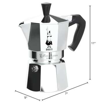 Bialetti - Moka Express: Iconic Stovetop Espresso Maker, Makes Real Italian Coffee, Moka Pot 12 Cups (22 Oz - 670 Ml), Aluminium, Silver