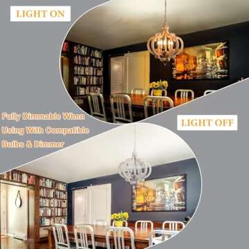 Vintage Wooden Farmhouse Chandelier for Home Decor