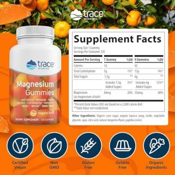 Trace Minerals Magnesium 84mg - Chewable Magnesium Supplement for Bone & Heart Health Support - Immu...