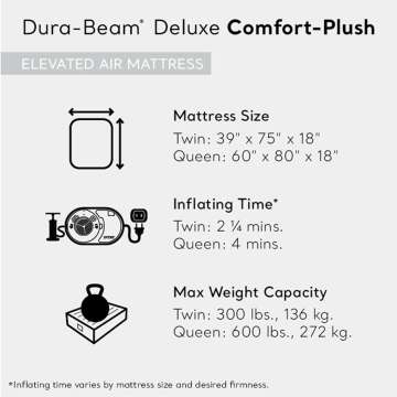 Dura-Beam Deluxe Elevated Twin Air Mattress with Pump