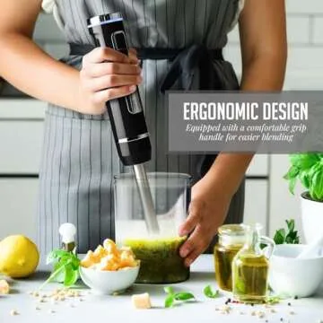 OVENTE Cordless Immersion Hand Blender with 8 Speed Options