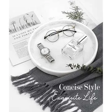 MoKo Marble Round Vanity Tray for Elegant Storage Solutions