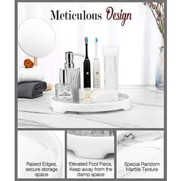 MoKo Marble Round Vanity Tray for Elegant Storage Solutions