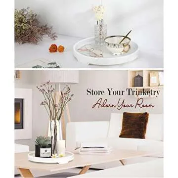 MoKo Marble Round Vanity Tray for Elegant Storage Solutions