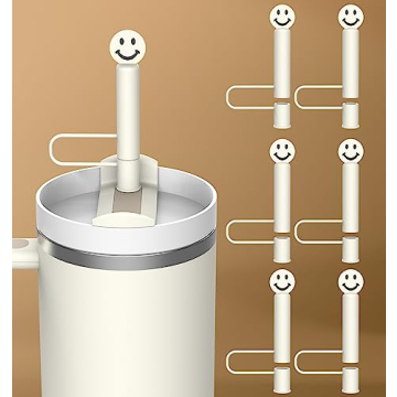 Aiscool 6Pcs Straw Covers Compatible with Stanley Cup 30 & 40 Oz Tumbler with Handle Cream, 0.39in/1...