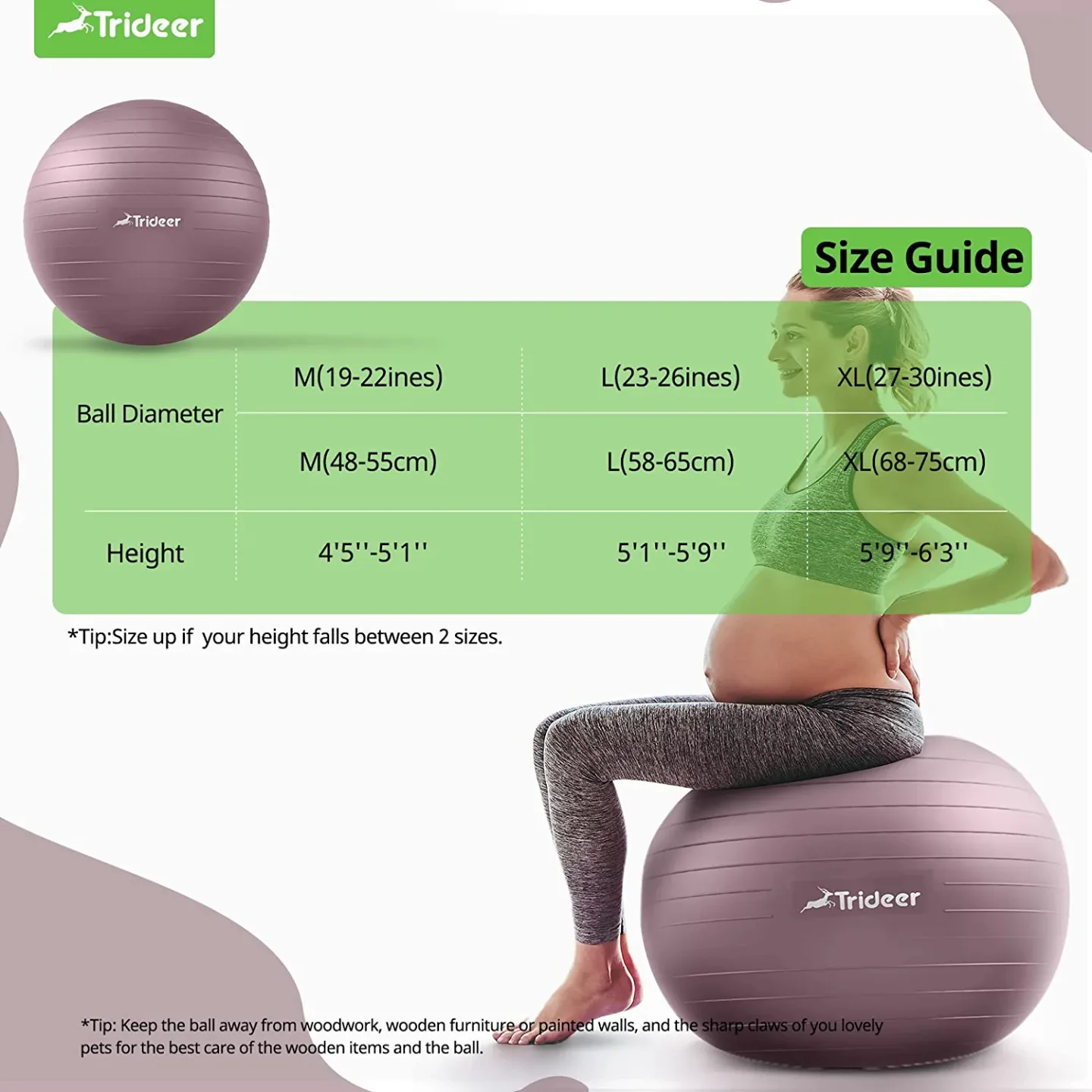 Trideer Nature Yoga Ball for Yoga & Therapy
