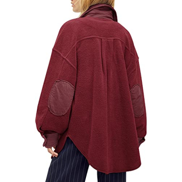 Fisoew Womens Oversized Soft Comfy Casual Shacket Coats