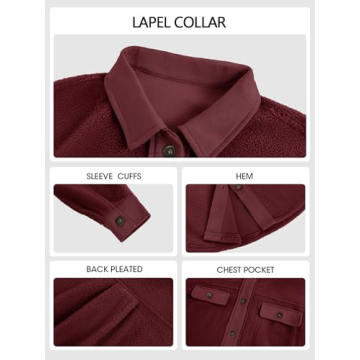 Fisoew Womens Oversized Soft Comfy Casual Shacket Coats