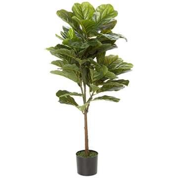 Ella and Lulu Design Fiddle Leaf 3' Tall, 38-in, for Indoor & Outdoor Window Centerpiece Welcome Wedding Party Anniversary Christmas Day Mother's Tree, Green