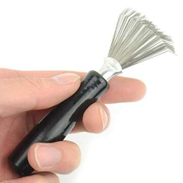 Luwigs Wooden Metal Hair Comb Cleaner Brush Tool