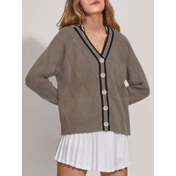 SuperPrity Cardigan Sweater for Women - Fashionable Oversized Layering Essential