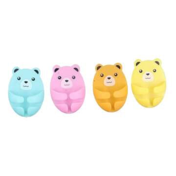 8Pcs Cartoon Punch Free Plug Hook,Cute Bear Shape Self-Adhesive Wall Plug Hook Multi-Function Wall Storage Hook for Plug Socket Home Office Bathroom