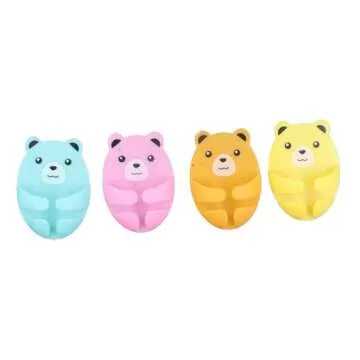 8Pcs Cartoon Punch Free Plug Hook,Cute Bear Shape Self-Adhesive Wall Plug Hook Multi-Function Wall Storage Hook for Plug Socket Home Office Bathroom