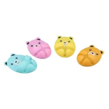 8Pcs Cartoon Punch Free Plug Hook,Cute Bear Shape Self-Adhesive Wall Plug Hook Multi-Function Wall Storage Hook for Plug Socket Home Office Bathroom