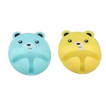 8Pcs Cartoon Punch Free Plug Hook,Cute Bear Shape Self-Adhesive Wall Plug Hook Multi-Function Wall Storage Hook for Plug Socket Home Office Bathroom