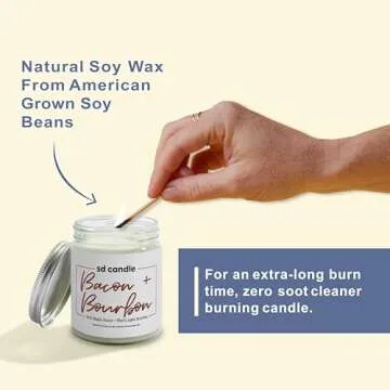 Bacon + Bourbon Scented Soy Candle - Eco-Friendly & Hand-Poured