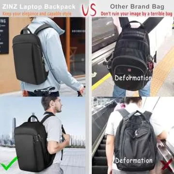 ZINZ Slim Expandable Laptop Backpack for Men & Women