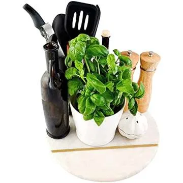 Hampstead - Marble Cheese Tray Board | Marble Charcuterie Board Serving Platter for Kitchen | Round Marble Serving Boards for Cake Bread Cheese