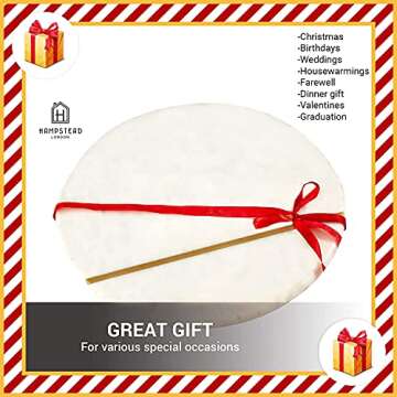 Hampstead - Marble Cheese Tray Board | Marble Charcuterie Board Serving Platter for Kitchen | Round Marble Serving Boards for Cake Bread Cheese