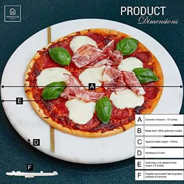 Hampstead - Marble Cheese Tray Board | Marble Charcuterie Board Serving Platter for Kitchen | Round Marble Serving Boards for Cake Bread Cheese