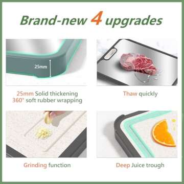 HI NINGER 304 Stainless Steel Double-Sided Cutting Board with Knife