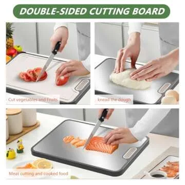 Double-Sided Cutting Board with Knife for Kitchen