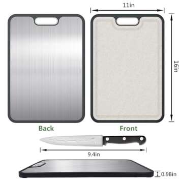 Double-Sided Cutting Board with Knife for Kitchen